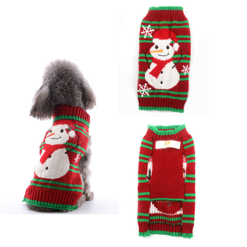 Pet dog clothes christmas pompom christmas small